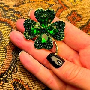 New Lucky Four-Leaf Clover Brooch